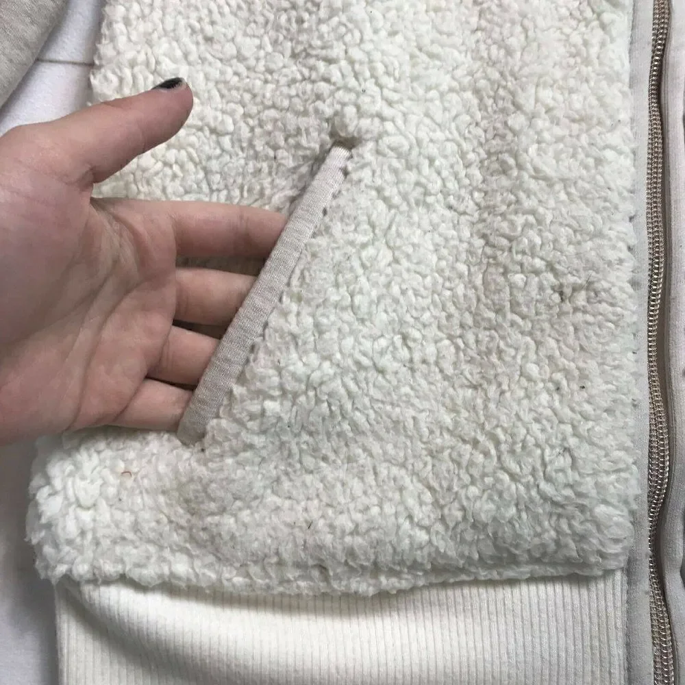 Athleta Girls White Long Sleeves Lightweight Full Zip Hoodie Size Small